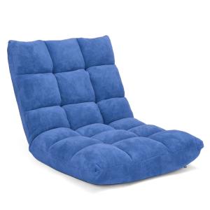 Chaise de sol pliante réglable bleue 105 x 56 x 15 cm