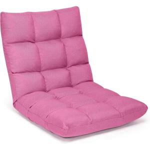 Chaise de sol rose pliable et réglable 105 x 56 x 12 cm