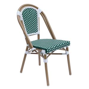 Chaise de terrasse bistrot parisien en aluminium et rotin v…