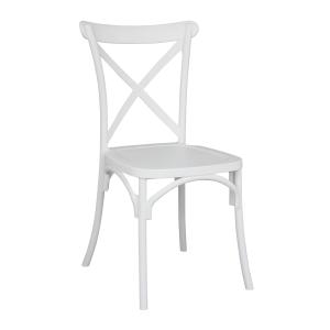 Chaise de terrasse empilable en plastique blanc