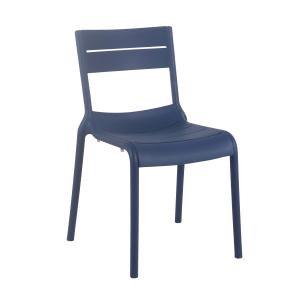 Chaise de terrasse en plastique bleu pacific