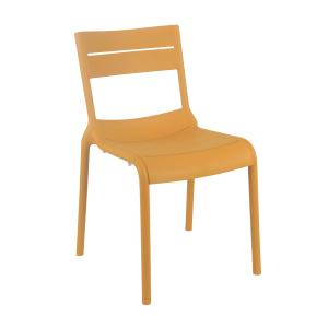 Chaise de terrasse en plastique jaune clair