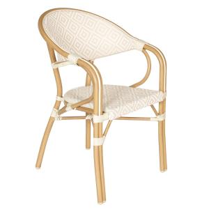 Chaise de terrasse style parisien aluminium et rotin synthé…