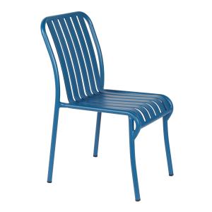 Chaise design de terrasse en aluminium bleu foncé