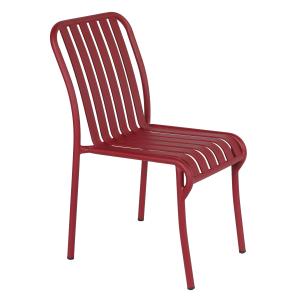 Chaise design de terrasse en aluminium rouge