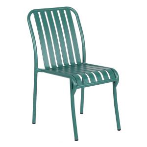 Chaise design de terrasse en aluminium vert foncé