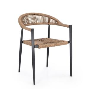 Chaise en aluminium et fibre synthétique anthracite/naturel