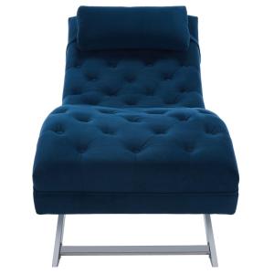 Chaise en eucalyptus/bois de caoutchouc bleu marine