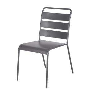 Chaise en métal gris anthracite