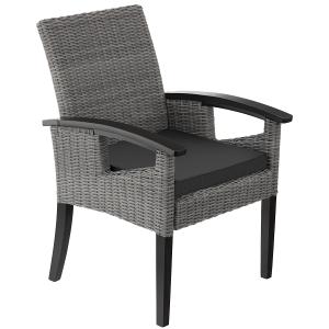 Chaise en rotin avec cadre solide en Bois gris