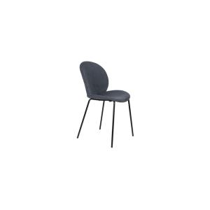 Chaise en velours bleu avec pieds en acier