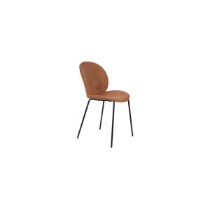 Chaise en velours terracota avec pieds en acier