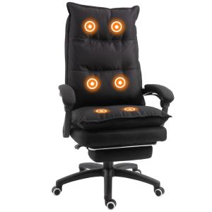 Chaise ergonomique télécommande filaire lin noir