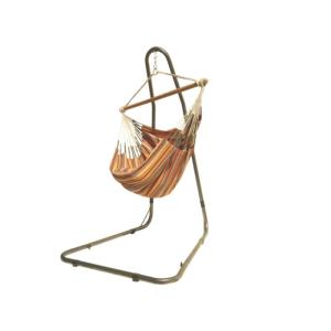 Chaise hamac XXL en coton multicolore et support en métal