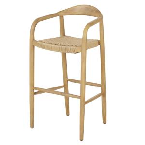 Chaise haute de bar en bois d'acacia et résine recyclée tre…