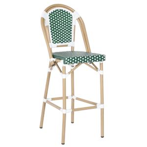 Chaise haute de jardin en alumunium et rotin synthétique bl…