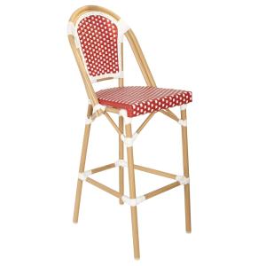 Chaise haute de jardin en alumunium et rotin synthétique bl…