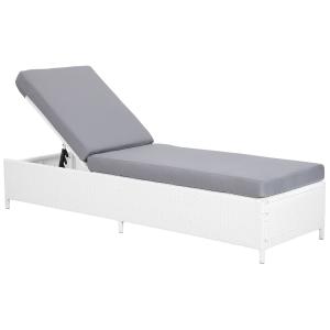 Chaise longue avec coussin Blanc