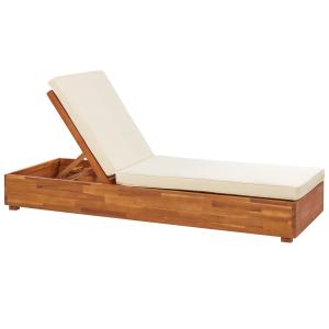 Chaise longue avec coussin Bois Bois clair