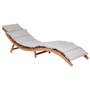 Chaise longue avec coussin bois d'acacia gris