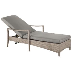 Chaise longue avec coussin Taupe