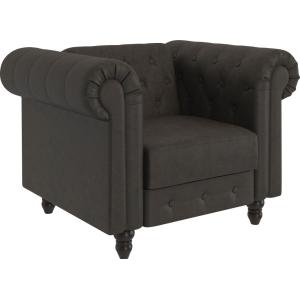 Chaise longue avec fonction relax en microfibre anthracite