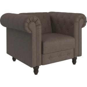 Chaise longue avec fonction relax en microfibre marron fonc…