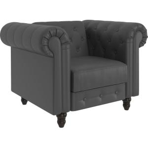 Chaise longue avec fonction relax en PU gris