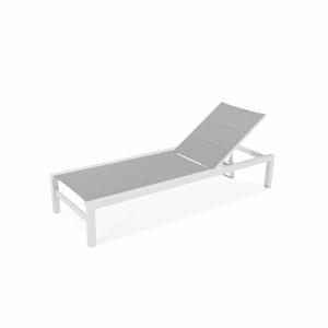 Chaise longue avec structure droite en aluminium blanc avec…