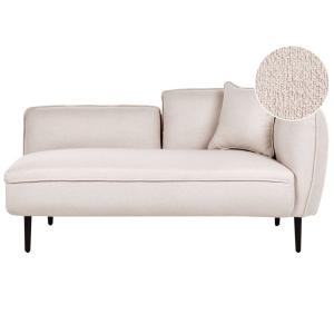 Chaise longue côté droit bouclé beige clair