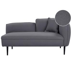 Chaise longue côté droit bouclé gris foncé