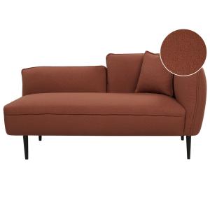 Chaise longue côté droit bouclé rouge foncé