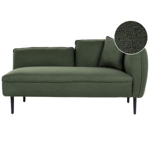 Chaise longue côté droit bouclé vert foncé