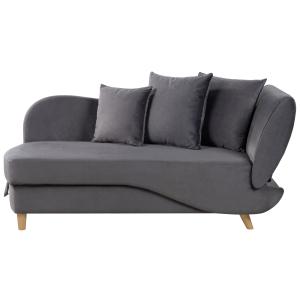 Chaise longue côté droit en velours gris foncé ii