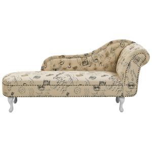 Chaise longue côté droit tissu beige