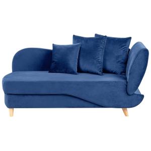 Chaise longue côté droit velours bleu marine avec rangement…