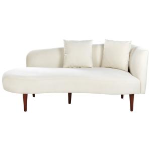Chaise longue côté droit velours crème