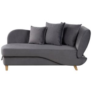 Chaise longue côté droit velours gris foncé avec rangement…