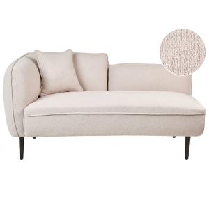 Chaise longue côté gauche bouclé beige clair