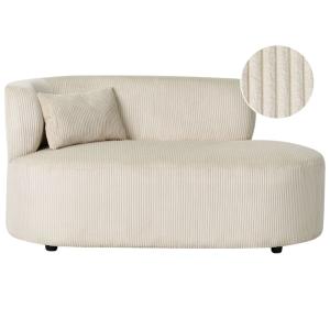 Chaise longue côté gauche velours côtelé beige