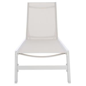 Chaise longue d'extérieur aluminium blanc