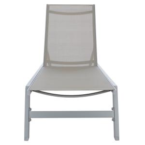 Chaise longue d'extérieur aluminium gris