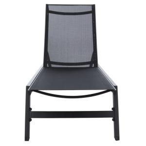 Chaise longue d'extérieur aluminium noir