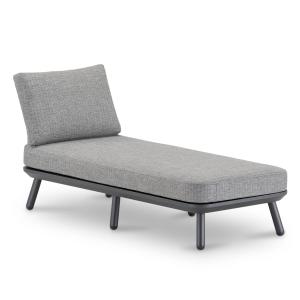 Chaise longue de jardin anthracite et corde grise