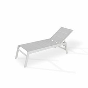 Chaise longue en aluminium blanc avec roulettes