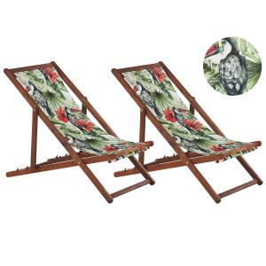 Chaise longue en bois multicolore avec tissus de remplaceme…