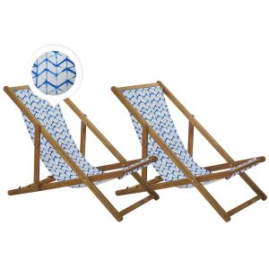 Chaise longue en bois solide bleu