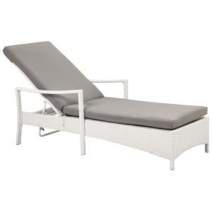 Chaise longue en rotin blanc