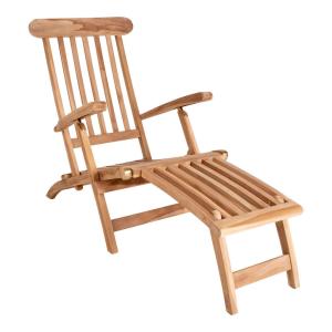 Chaise longue en teck et dossier réglable sur 4 positions L…