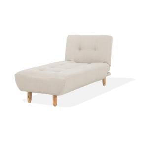 Chaise longue en tissu beige